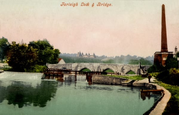 East Farleigh Lock and Bridge - c 1905