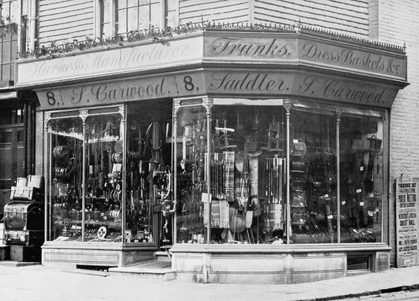 S. Carwood, Saddler and Harness Manufacturer, Trunks, Dress Baskets, etc., 8 London Road - 1896