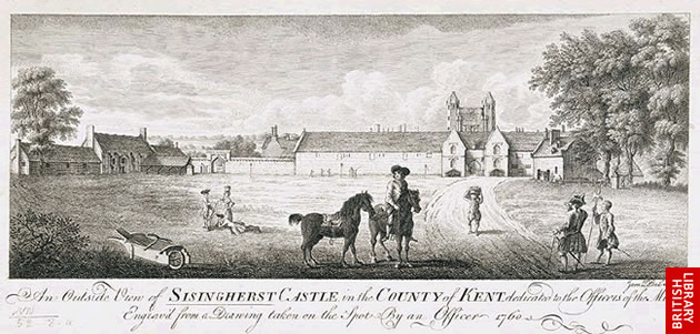 An Outside View of Sisingherst Castle dedicated to the Officers - 1760