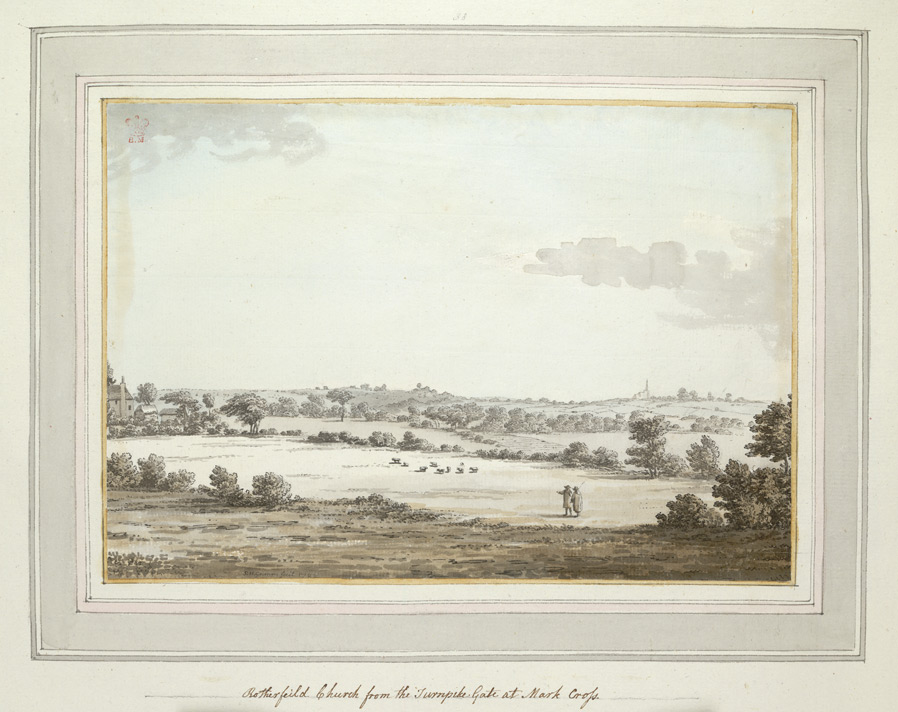 Rotherfield Church from the Turnpike Gate at Mark Cross - 1785