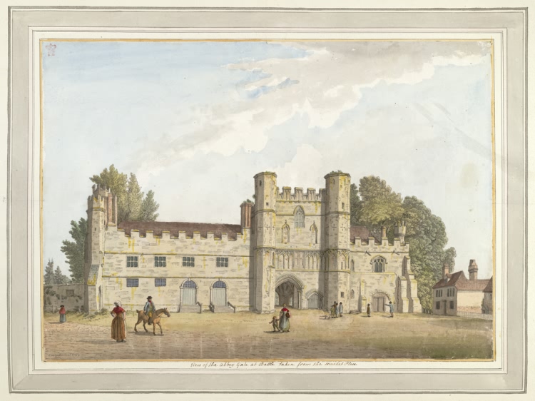 Abbey Gate at Battle taken from the Market Place - 1783