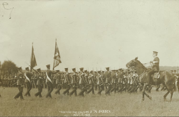Trooping the Colours, 5th Regiment, Sussex - 15th July 1909