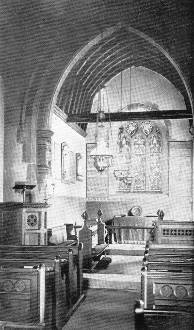 Interior of Bidborough Church - c 1910