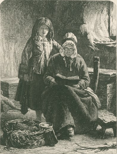 Auld Grannie & the wee Nan; Highland Interior - 1856