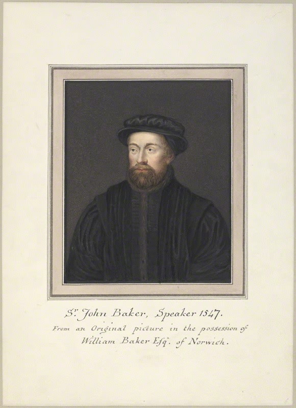 Sir John Baker, as Speaker of the House of Commons - 1547