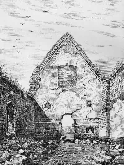 Interior of the ruins of Tonbridge Priory - 1838