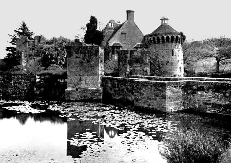Scotney Castle - the bridge, tower and mansion - c 1930