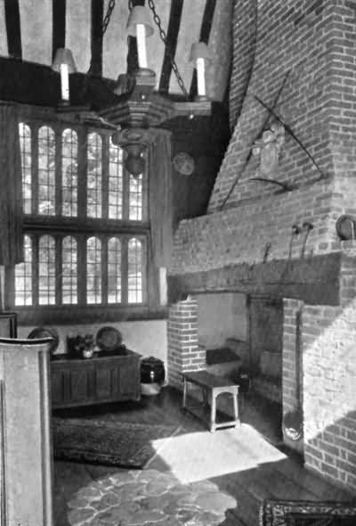 The Old Hall, Sundridge - the old hearth stone - c 1930