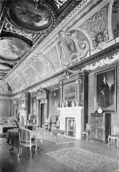 Mereworth Castle - the long gallery - c 1930