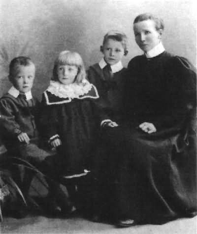 Rhoda Harman with her children Frank, Sarah Ann and John - c 1860