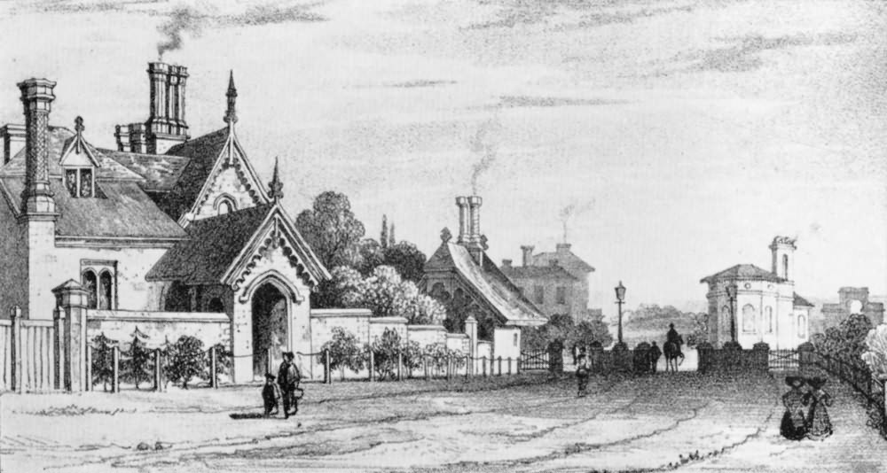 Baston Cottage, Baston Lodge, Keston Lodge and Victoria Gate - 1832