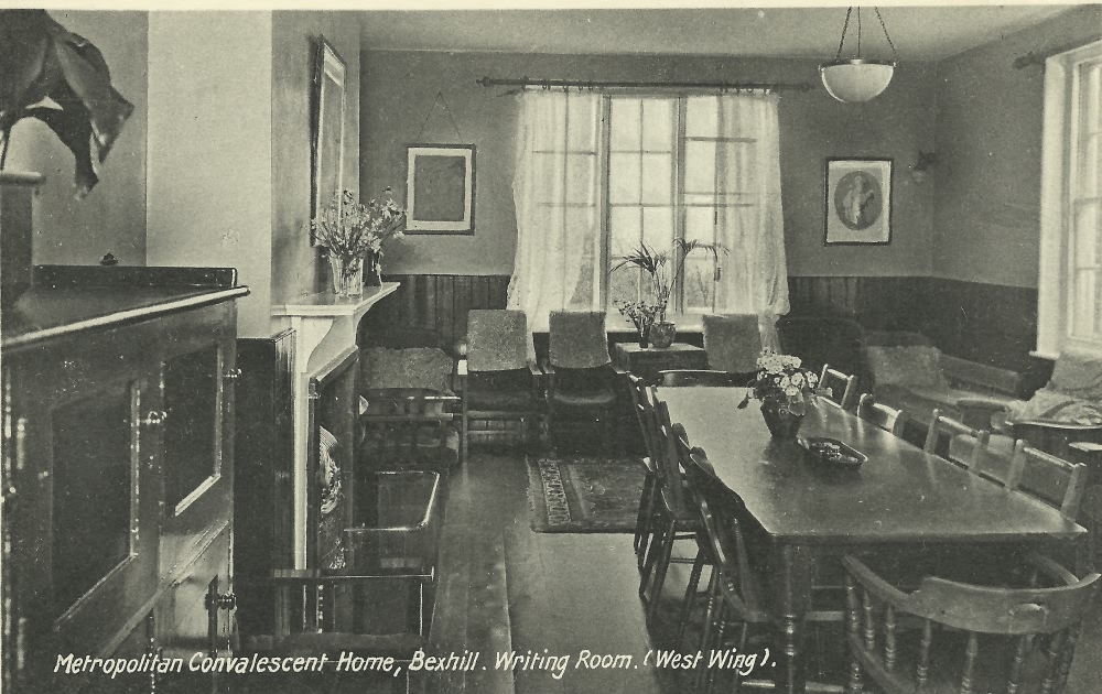 West Wing Writing Room, Metropolitan Convalescent Home, Bexhill - c 1920