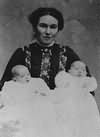 Ellen Harman at 26 with her twins Herbert John and Bernard Owen